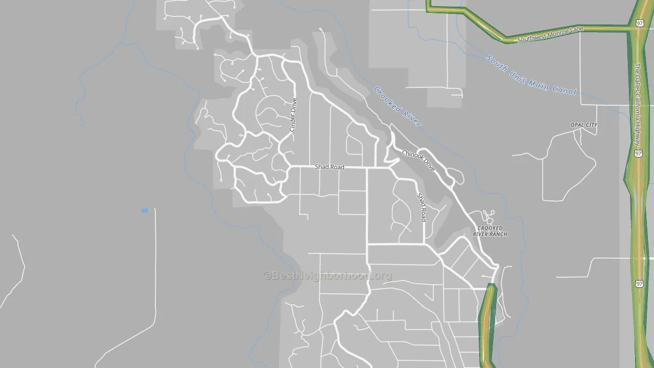 Crooked River Ranch, Terrebonne, OR Map of Noise Levels in Crooked River Ranch