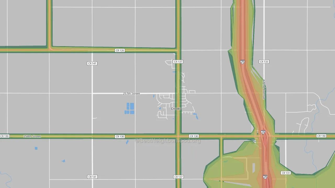 Crooks, SD Map of Noise Levels in Crooks
