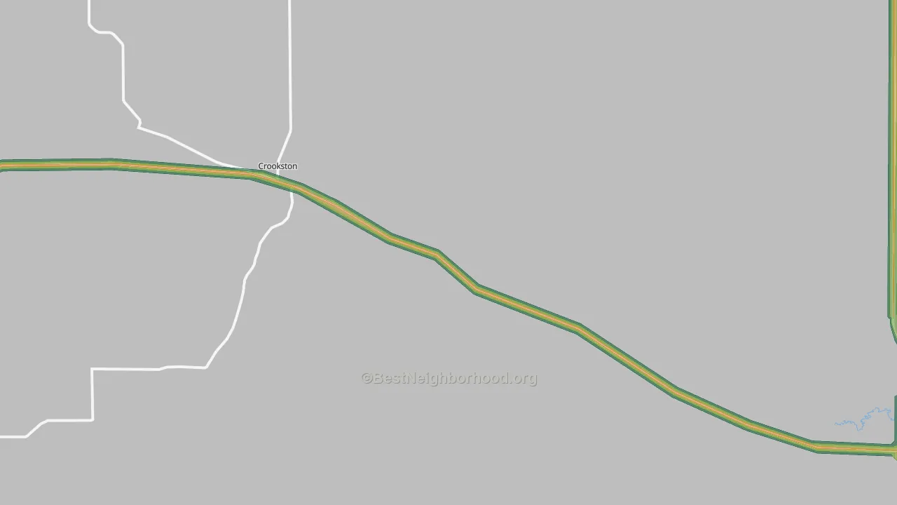 Crookston, NE Map of Noise Levels in Crookston