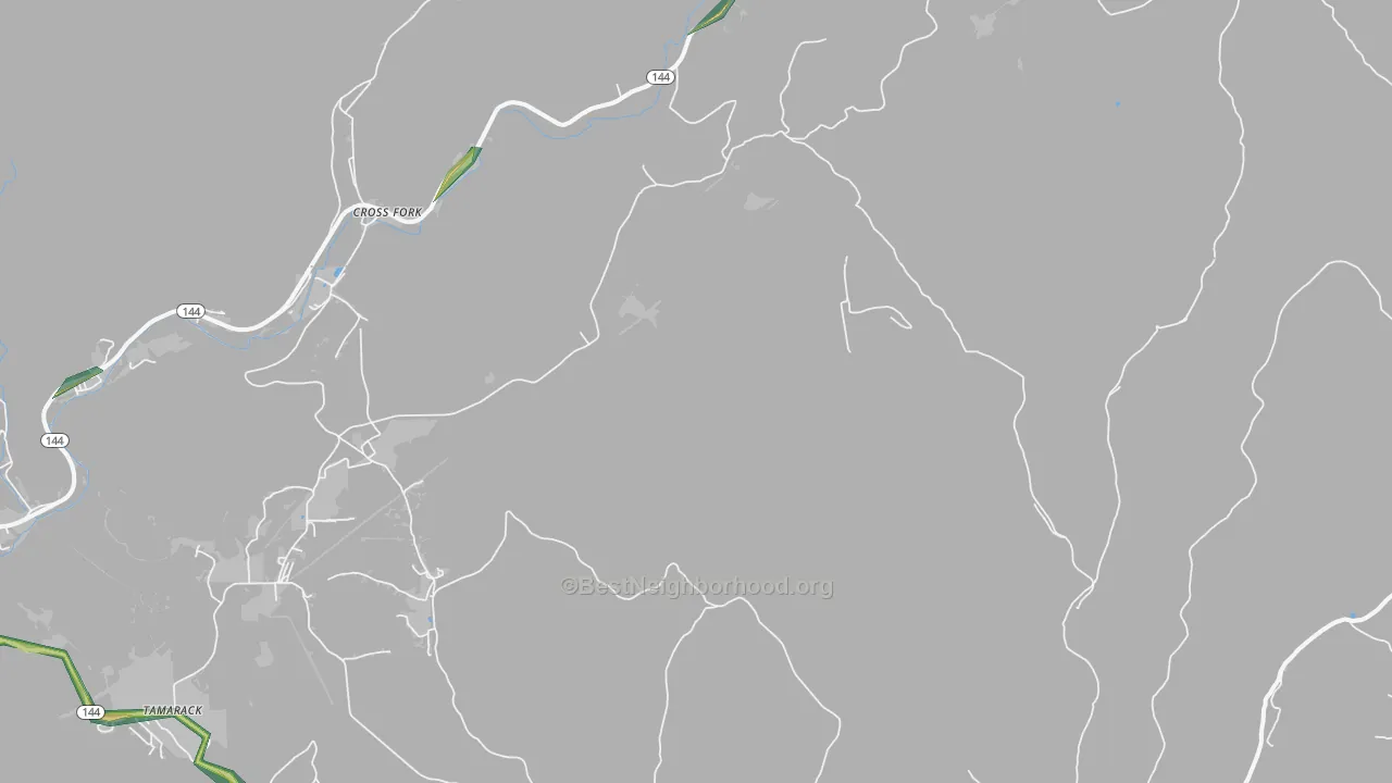 Cross Fork, PA Map of Noise Levels in Cross Fork