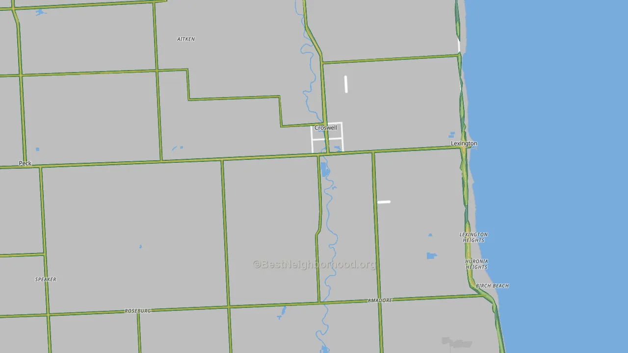 Croswell, MI Map of Noise Levels in Croswell