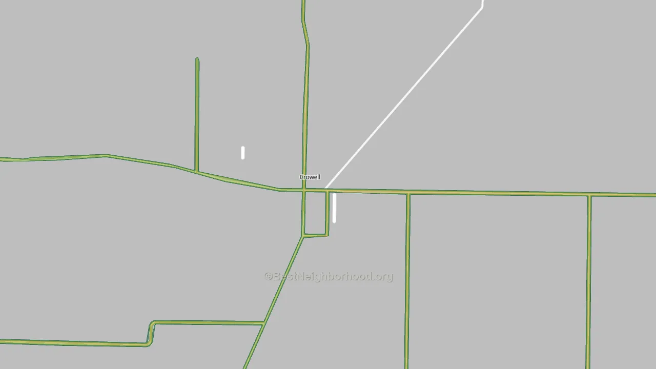 Crowell, TX Map of Noise Levels in Crowell
