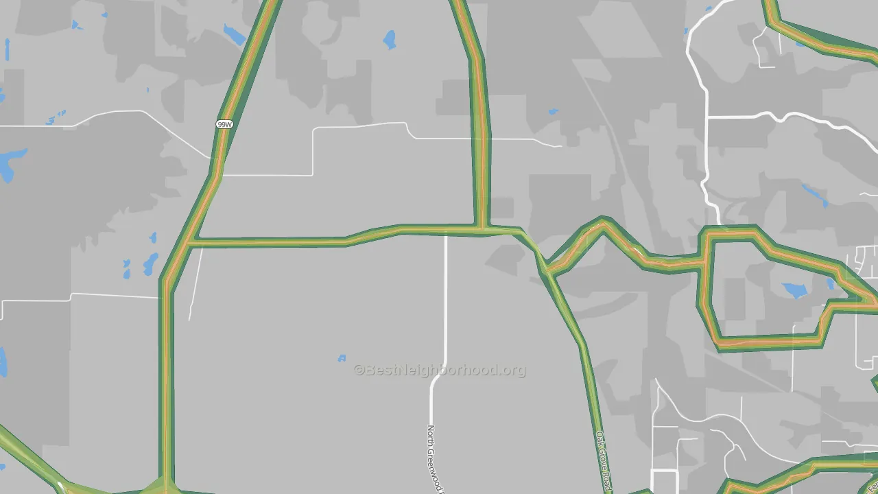 Crowley, OR Map of Noise Levels in Crowley