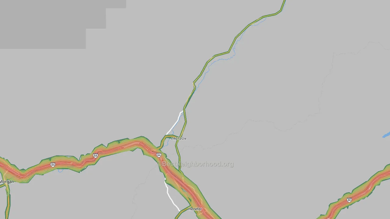 Croydon, UT Map of Noise Levels in Croydon