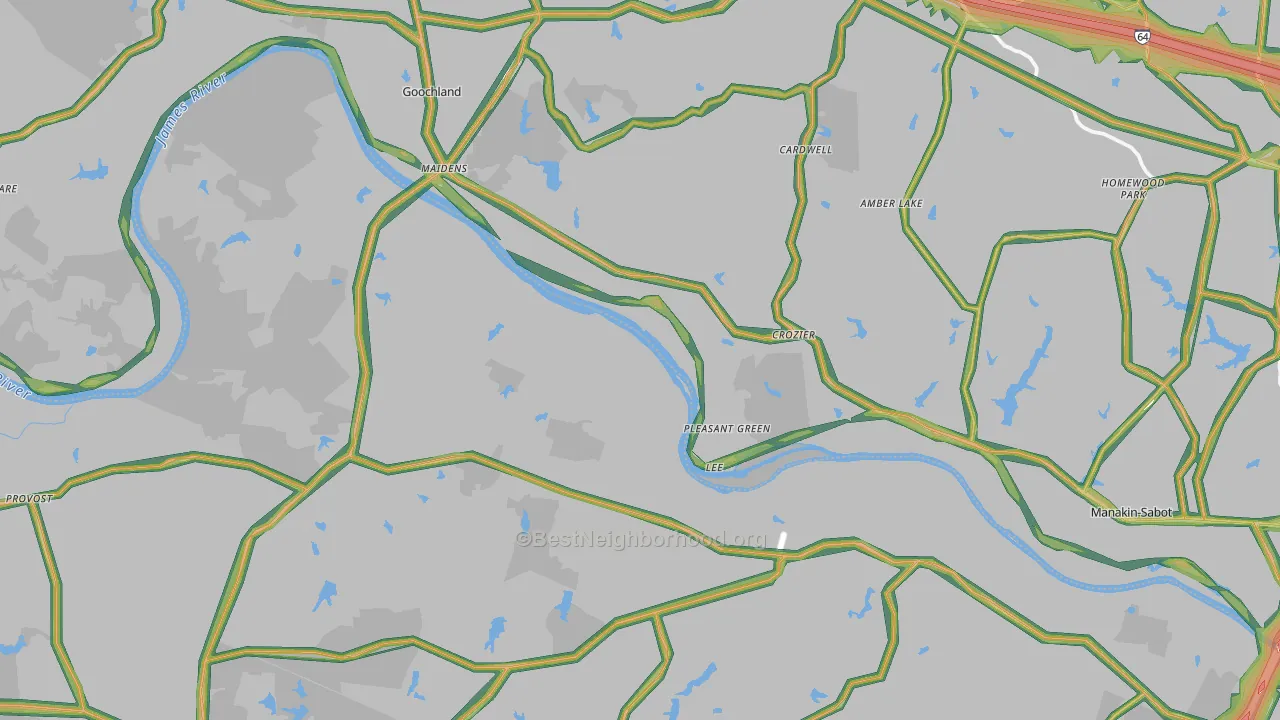 Crozier, VA Map of Noise Levels in Crozier