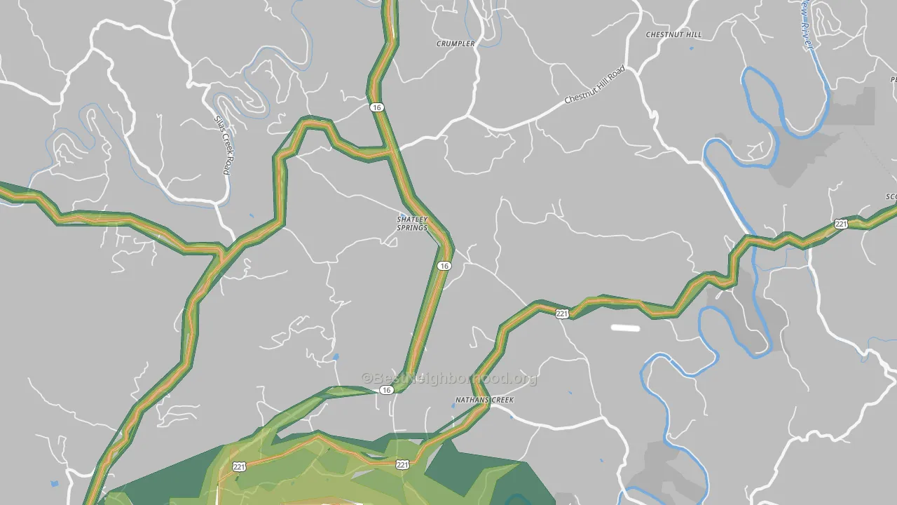 Crumpler, NC Map of Noise Levels in Crumpler