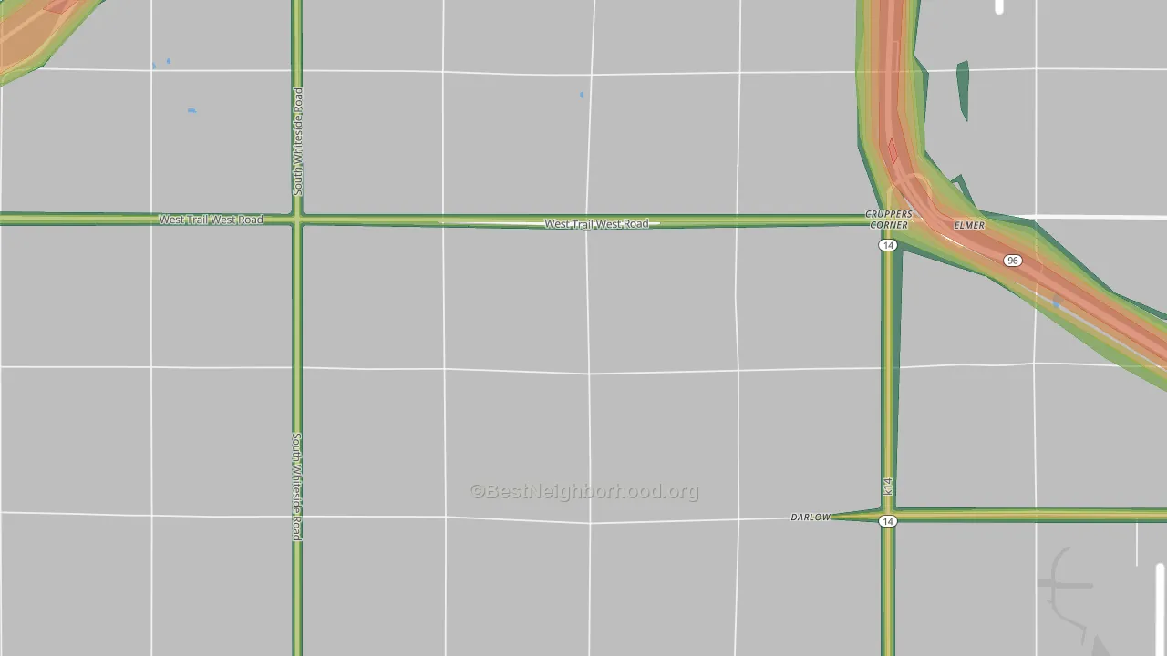 Cruppers Corner, KS Map of Noise Levels in Cruppers Corner