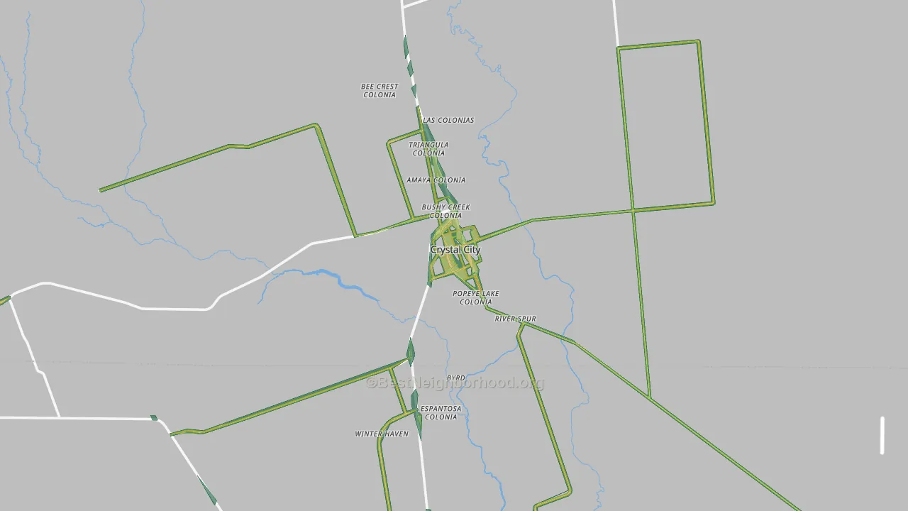 Crystal City, TX Map of Noise Levels in Crystal City