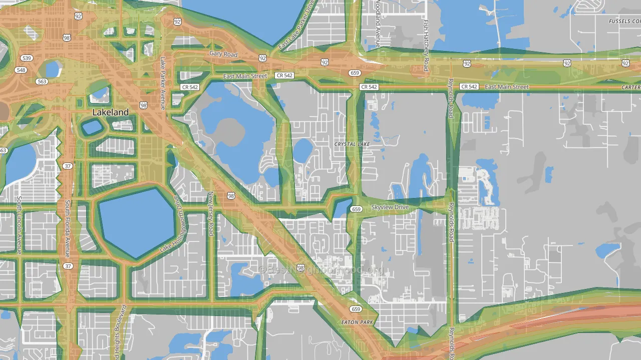 Crystal Lake, FL Map of Noise Levels in Crystal Lake