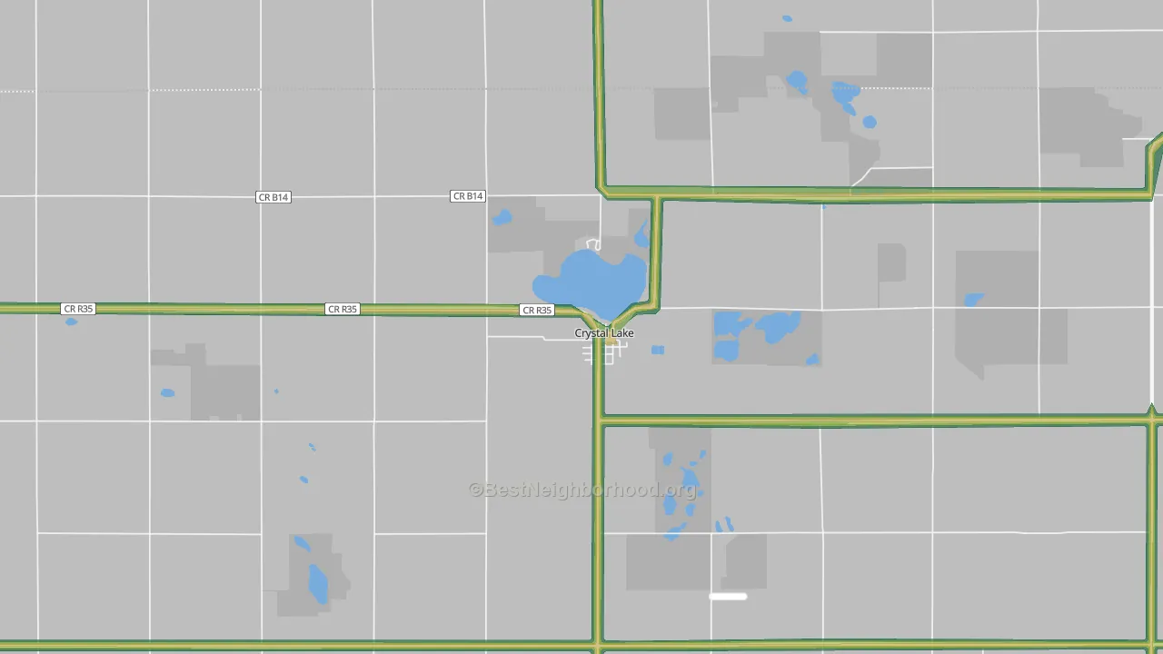 Crystal Lake, IA Map of Noise Levels in Crystal Lake
