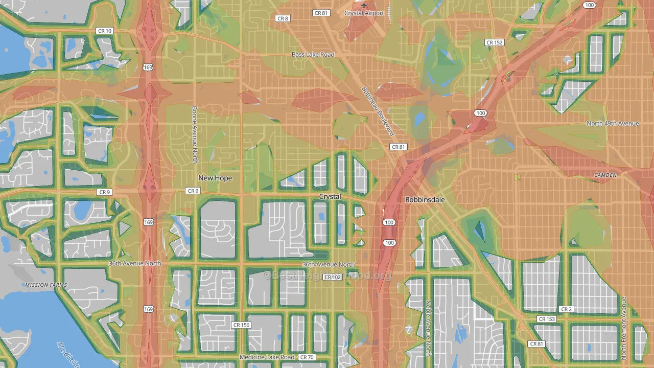 Crystal, MN Map of Noise Levels in Crystal