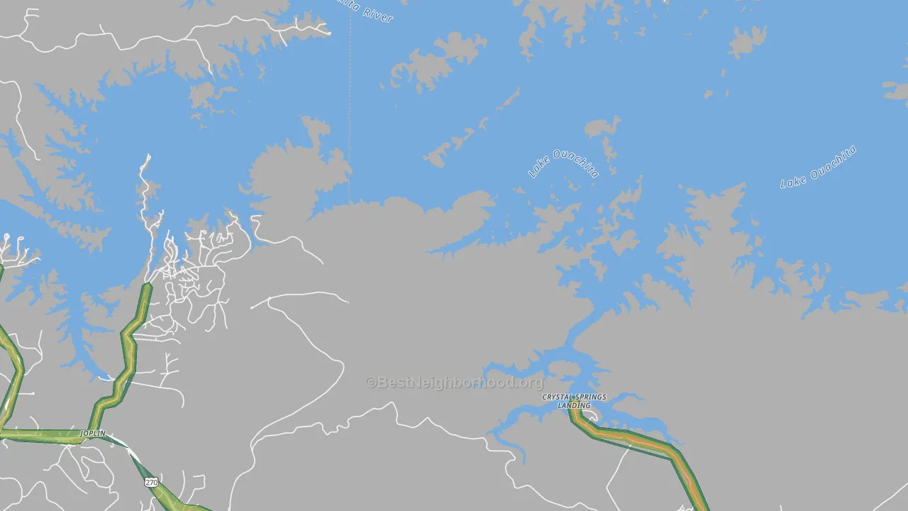 Crystal Springs Landing, AR Map of Noise Levels in Crystal Springs Landing