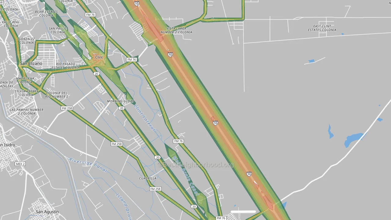 Cuadrilla, TX Map of Noise Levels in Cuadrilla
