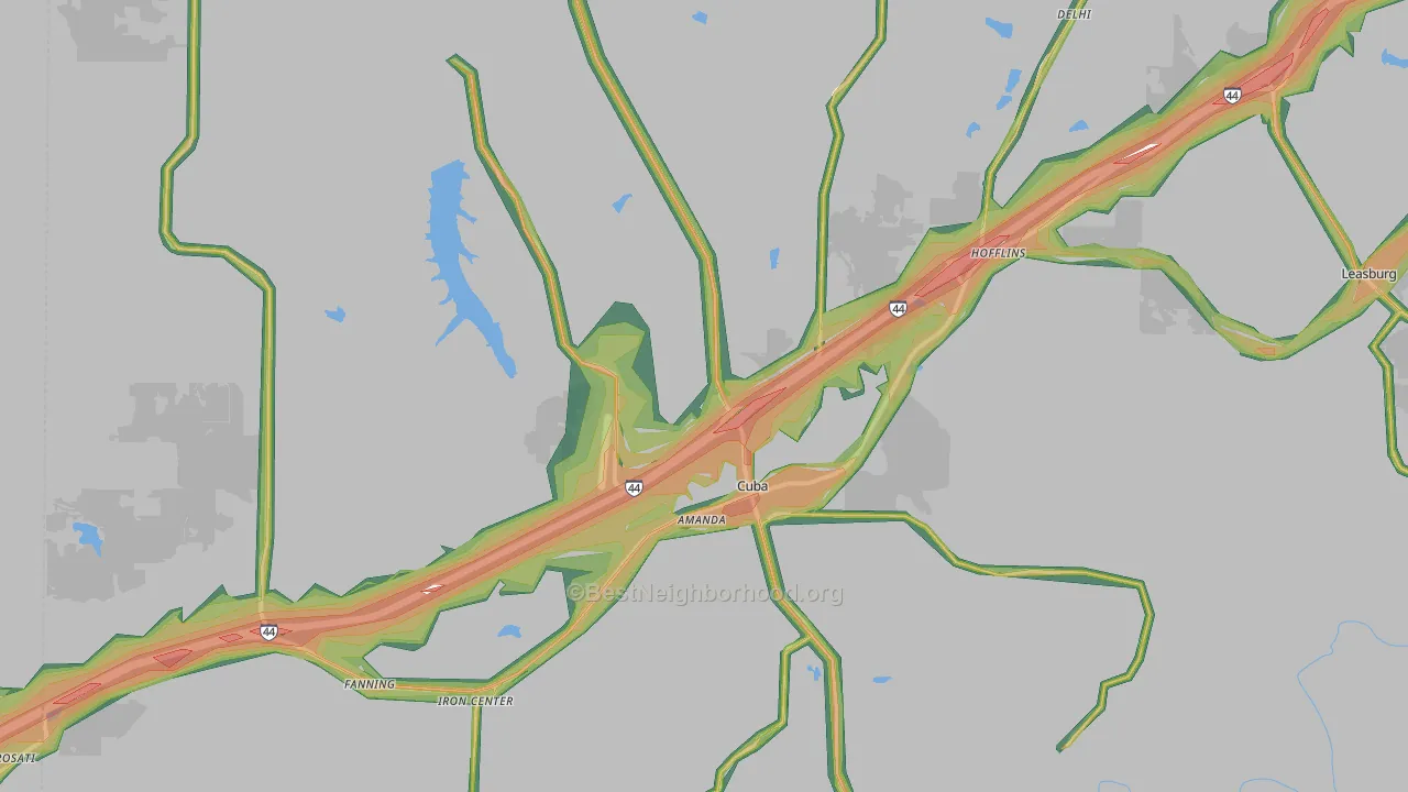 Cuba, MO Map of Noise Levels in Cuba