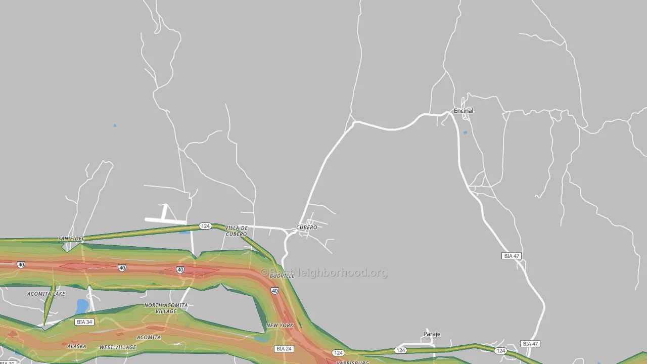 Cubero, NM Map of Noise Levels in Cubero