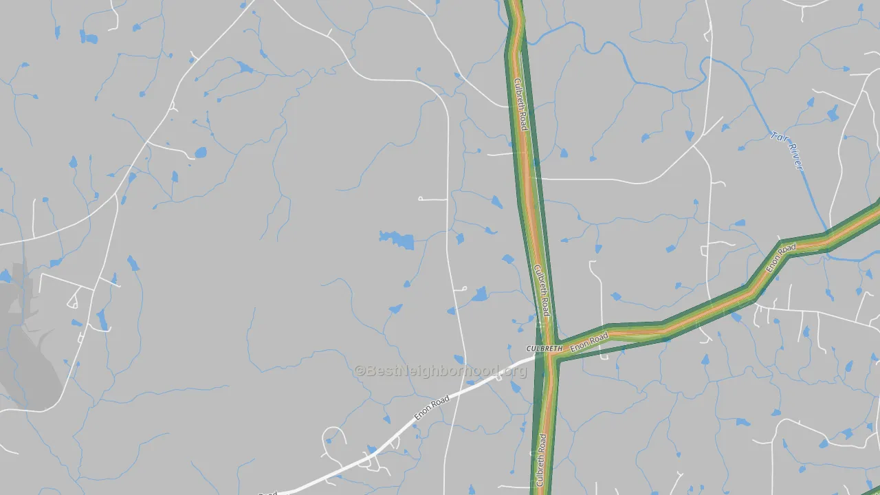 Culbreth, NC Map of Noise Levels in Culbreth
