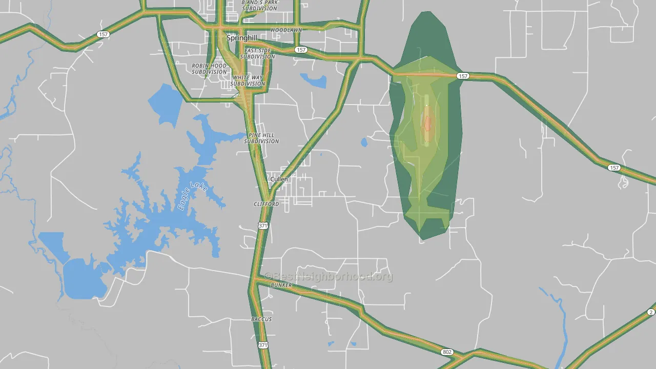 Cullen, LA Map of Noise Levels in Cullen