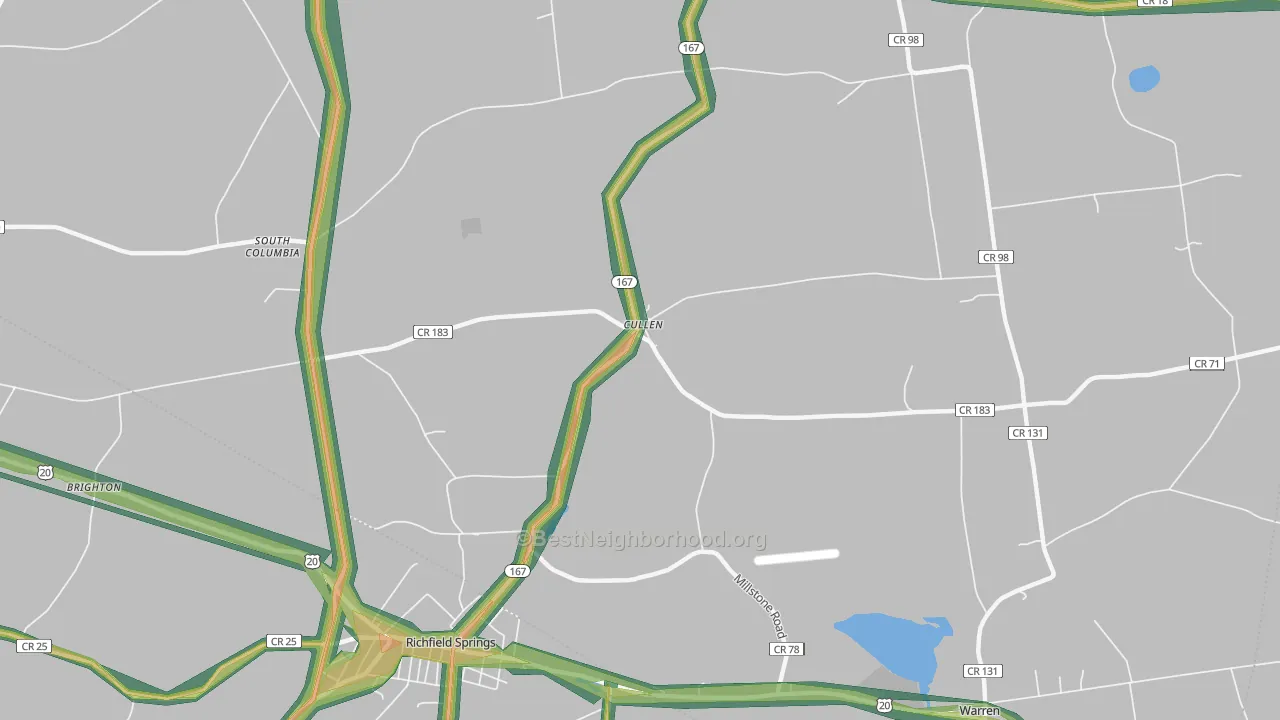 Cullen, NY Map of Noise Levels in Cullen