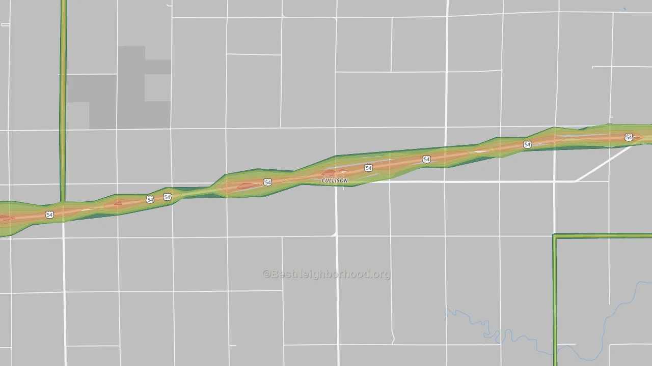 Cullison, KS Map of Noise Levels in Cullison