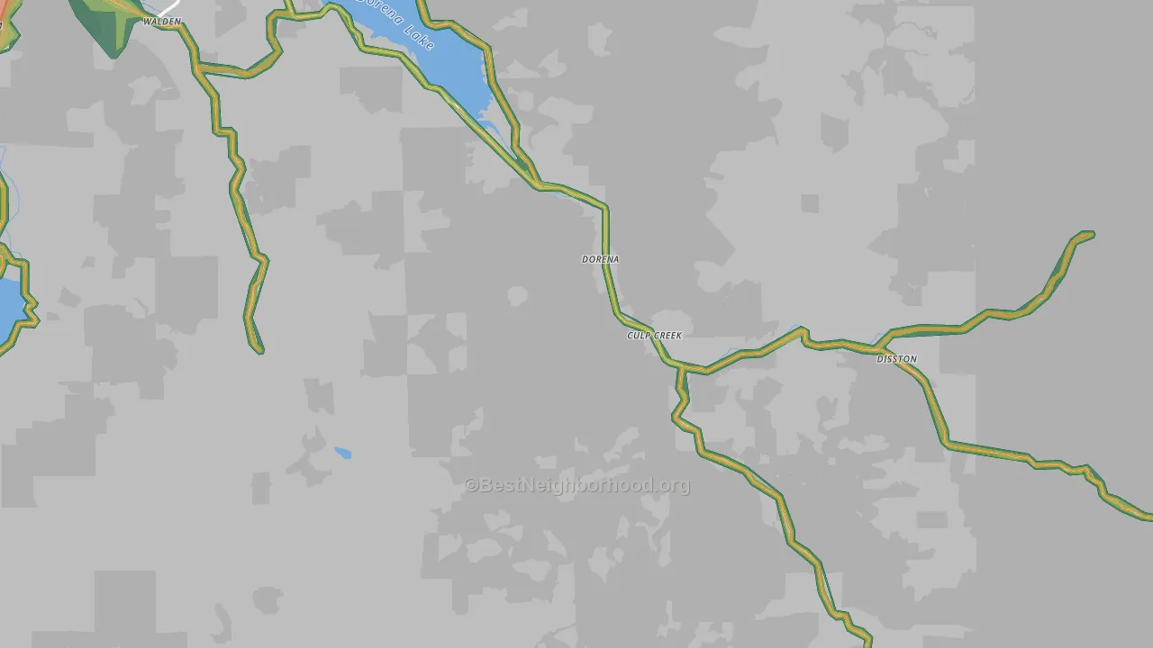 Culp Creek, OR Map of Noise Levels in Culp Creek