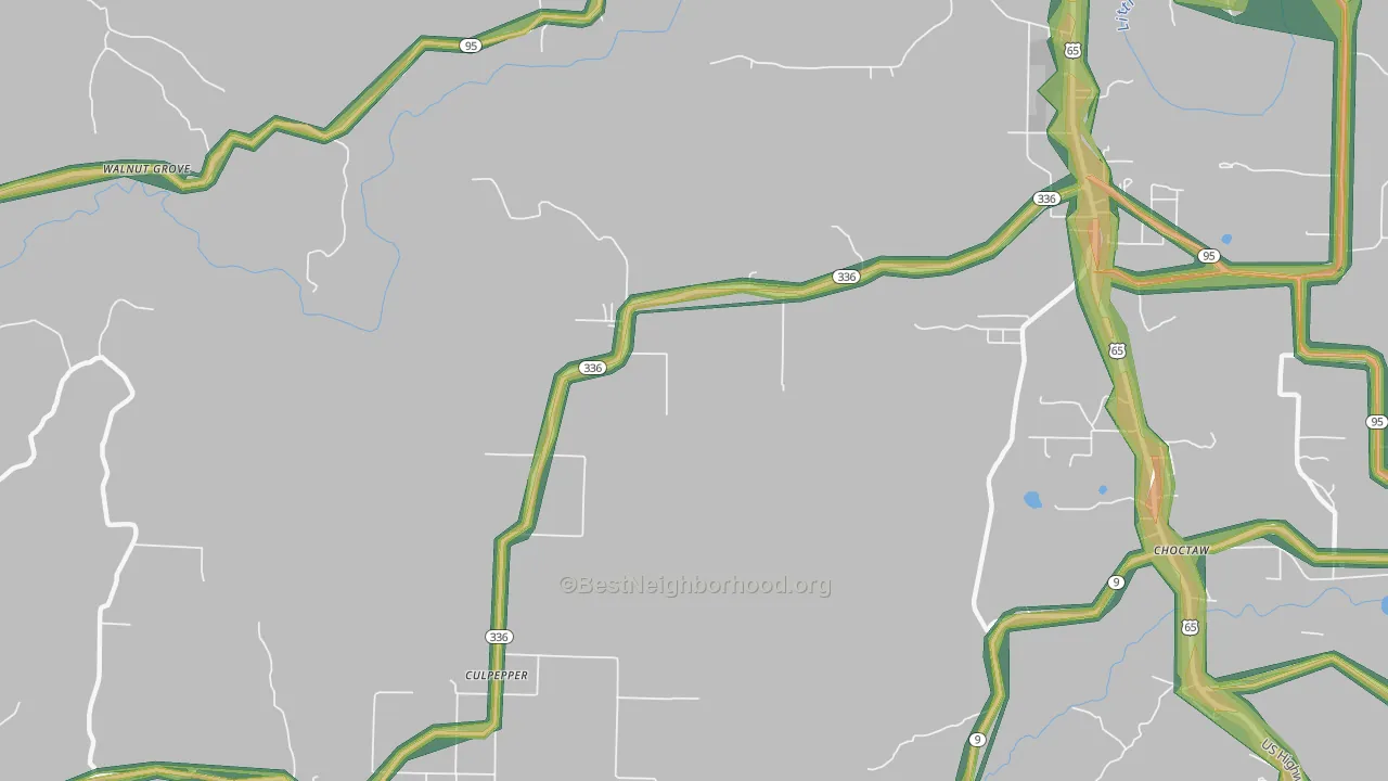 Culpeper, AR Map of Noise Levels in Culpeper
