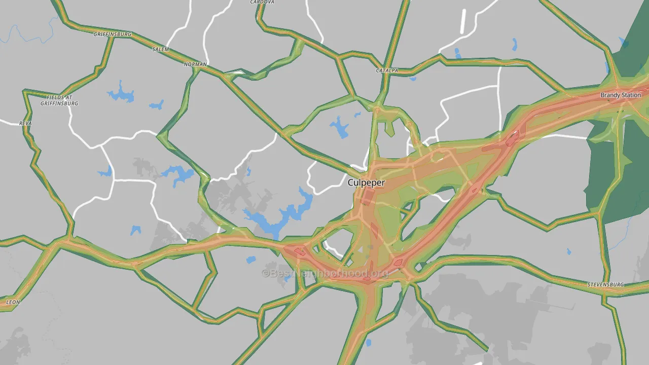 Culpeper, VA Map of Noise Levels in Culpeper