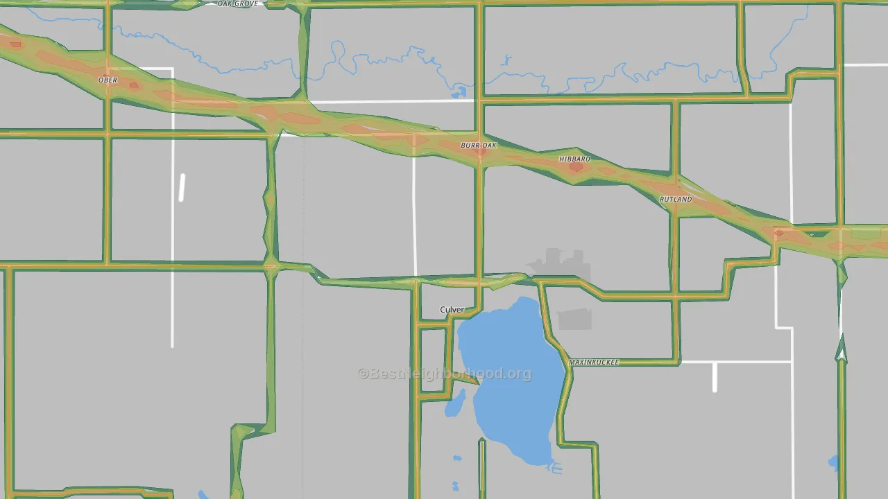 Culver, IN Map of Noise Levels in Culver