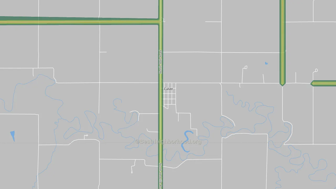 Culver, KS Map of Noise Levels in Culver