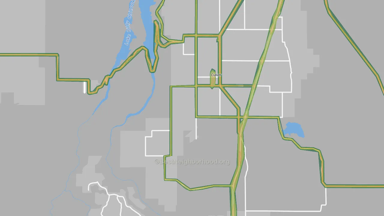 Culver, OR Map of Noise Levels in Culver