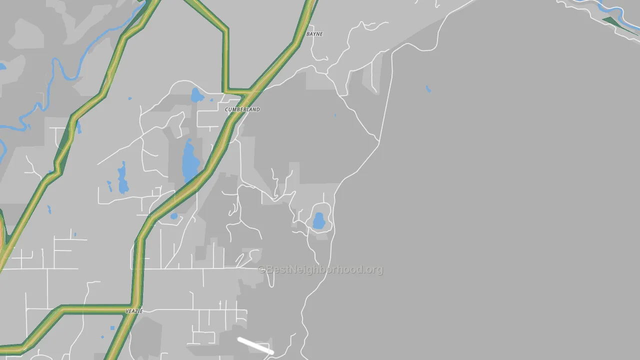 Cumberland, WA Map of Noise Levels in Cumberland