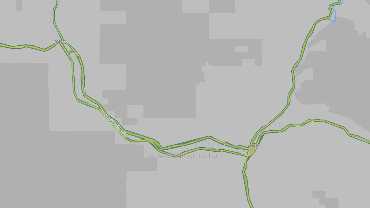 Curlew, WA Map of Noise Levels in Curlew