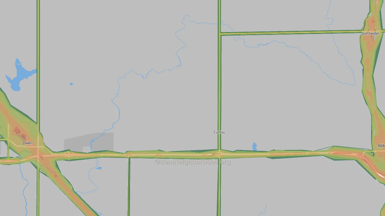 Curtiss, WI Map of Noise Levels in Curtiss