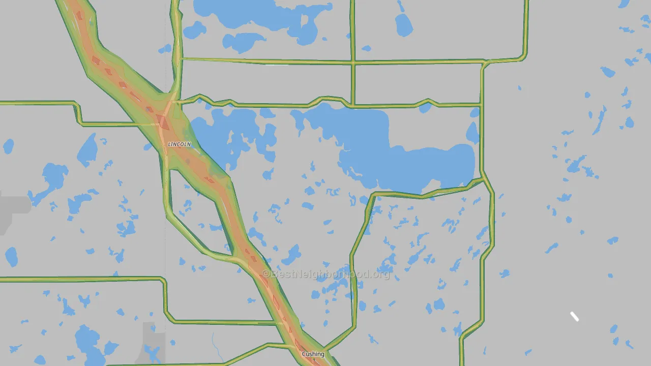 Cushing, MN Map of Noise Levels in Cushing