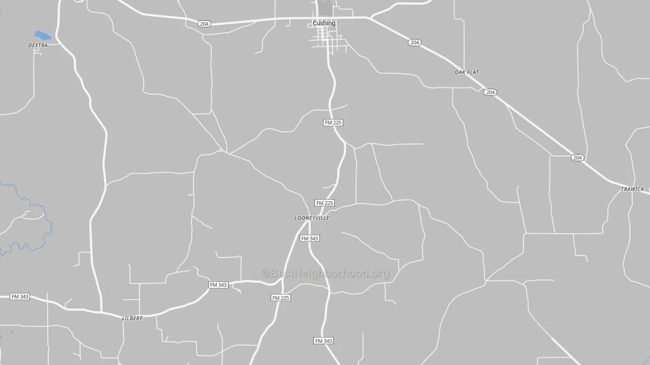 Cushing, TX Map of Noise Levels in Cushing