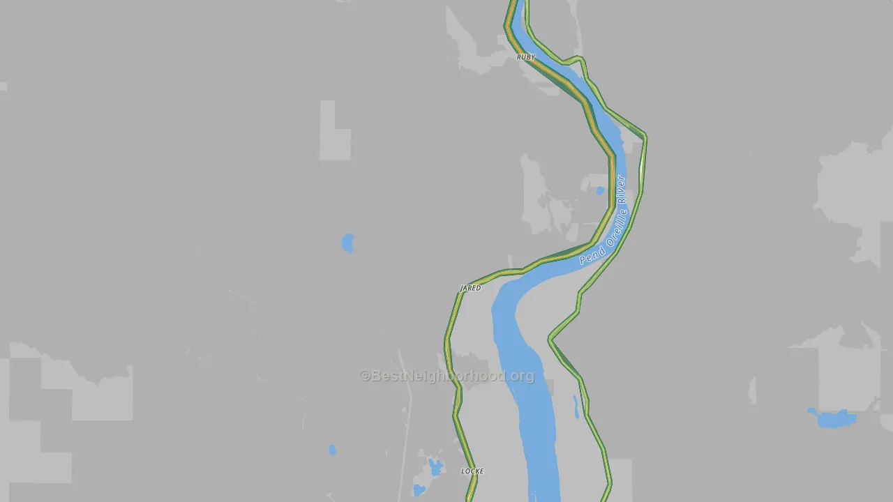 Cusick, WA Map of Noise Levels in Cusick