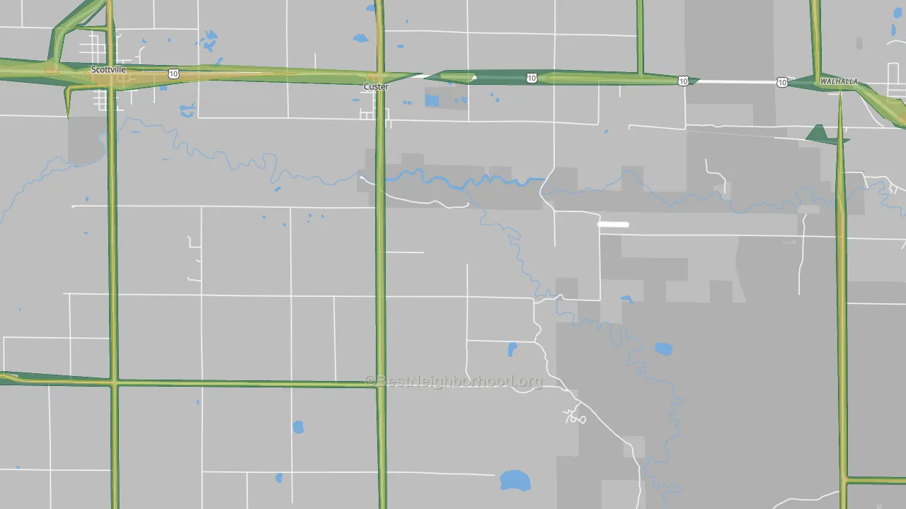 Custer, MI Map of Noise Levels in Custer