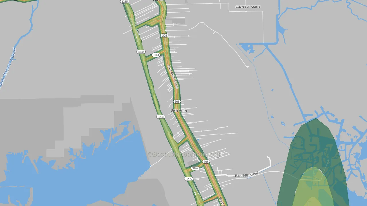 Cut Off, LA Map of Noise Levels in Cut Off