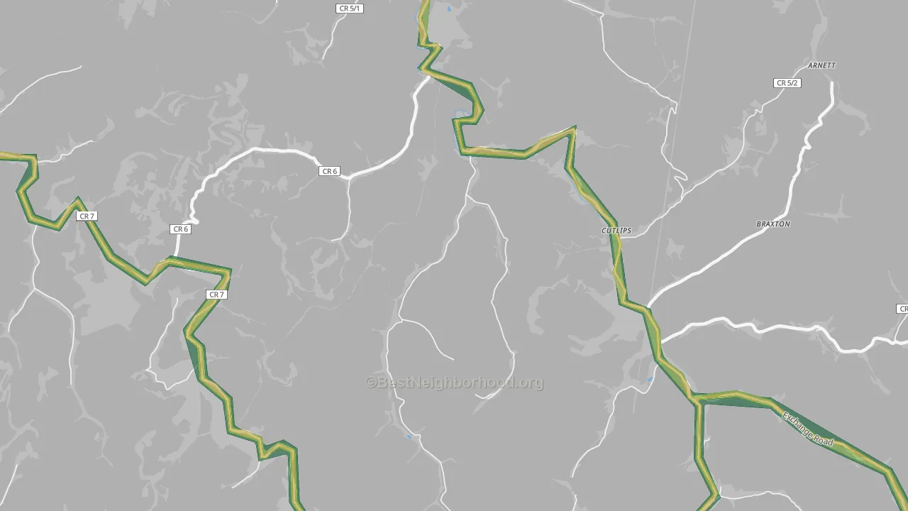 Cutlips, WV Map of Noise Levels in Cutlips