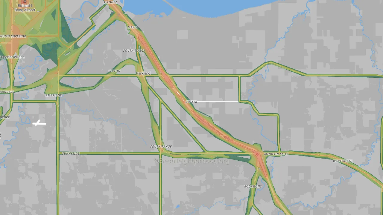 Cutter, WI Map of Noise Levels in Cutter