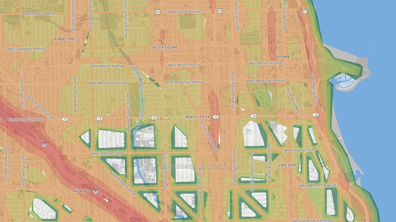 Cuyler, Chicago, IL Map of Noise Levels in Cuyler