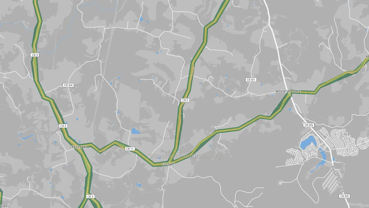 Cuzzart, WV Map of Noise Levels in Cuzzart