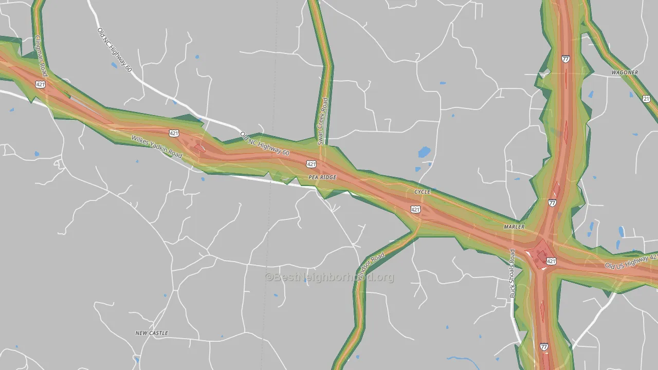 Cycle, NC Map of Noise Levels in Cycle