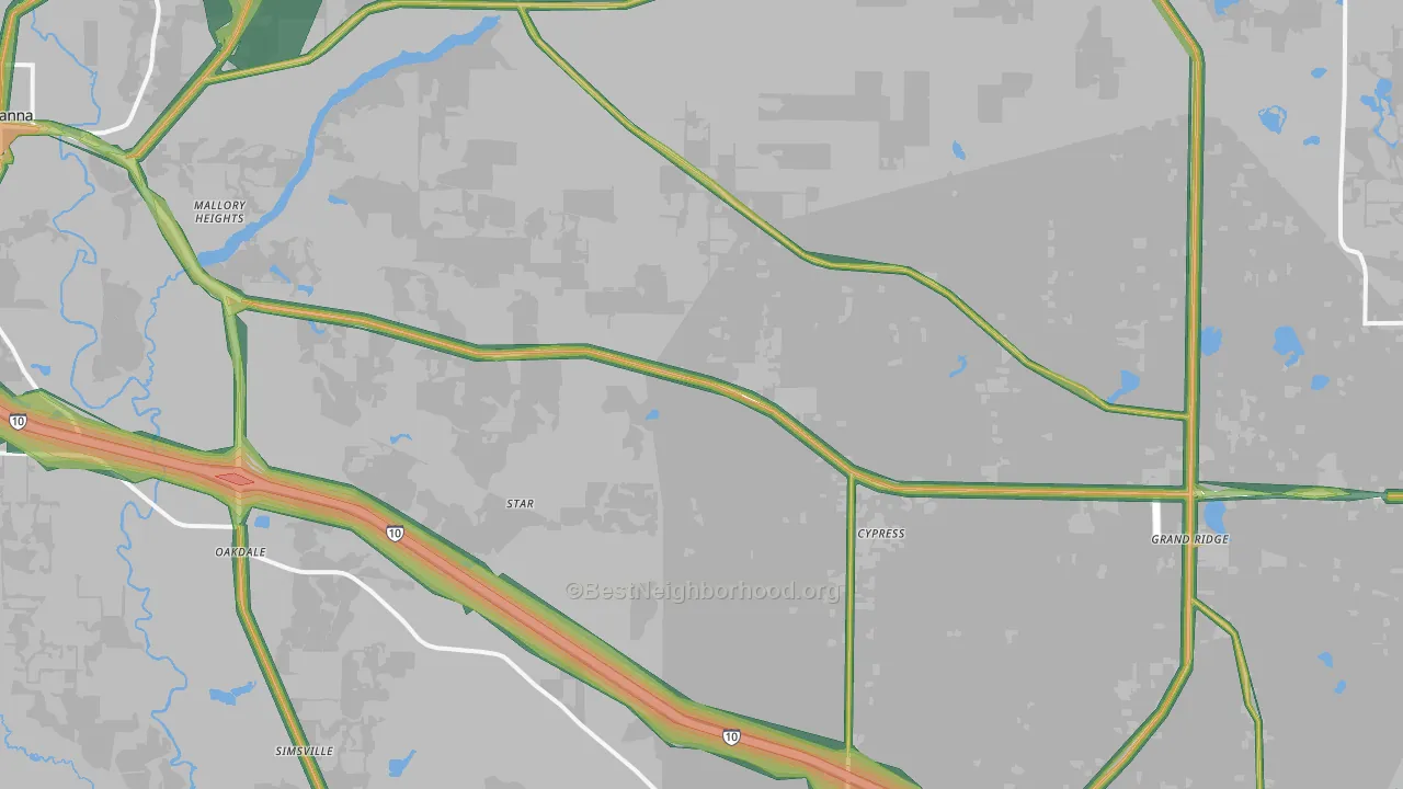 Cypress, FL Map of Noise Levels in Cypress