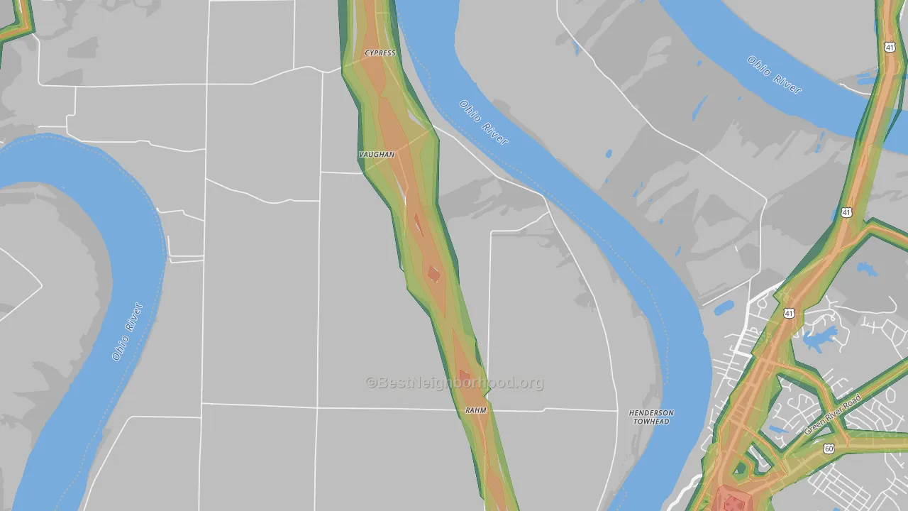 Cypress, IN Map of Noise Levels in Cypress