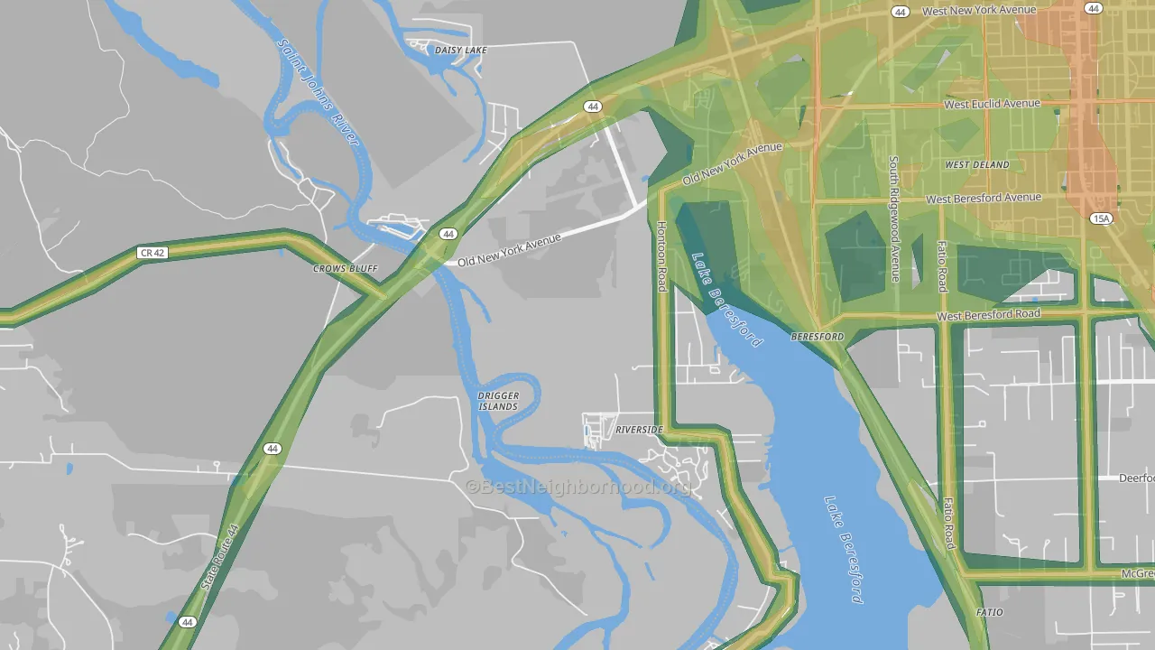 Cypress Lake Estates, FL Map of Noise Levels in Cypress Lake Estates