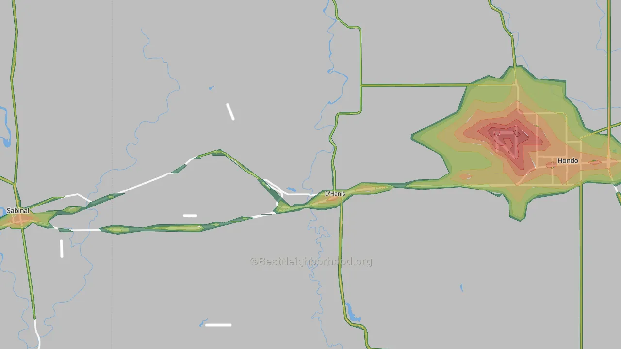 D'Hanis, TX Map of Noise Levels in D'Hanis