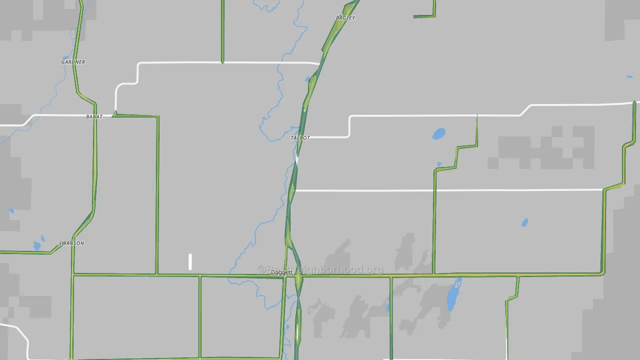 Daggett, MI Map of Noise Levels in Daggett