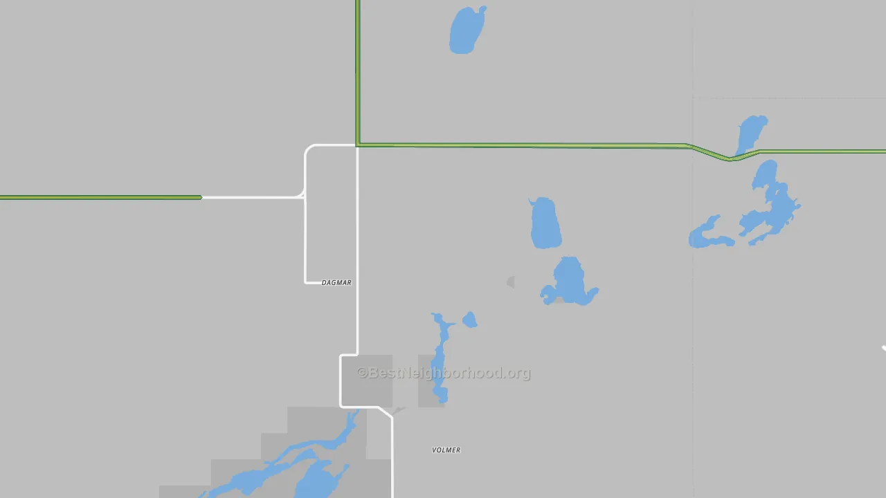 Dagmar, MT Map of Noise Levels in Dagmar