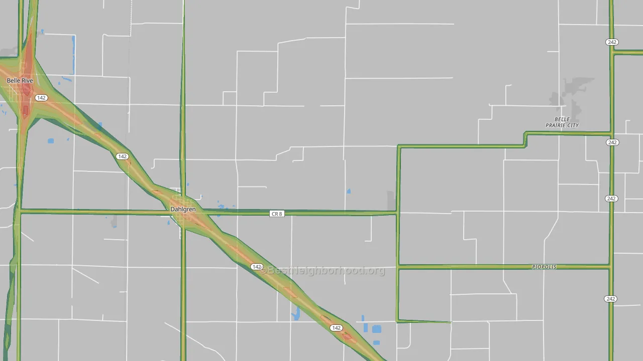 Dahlgren, IL Map of Noise Levels in Dahlgren