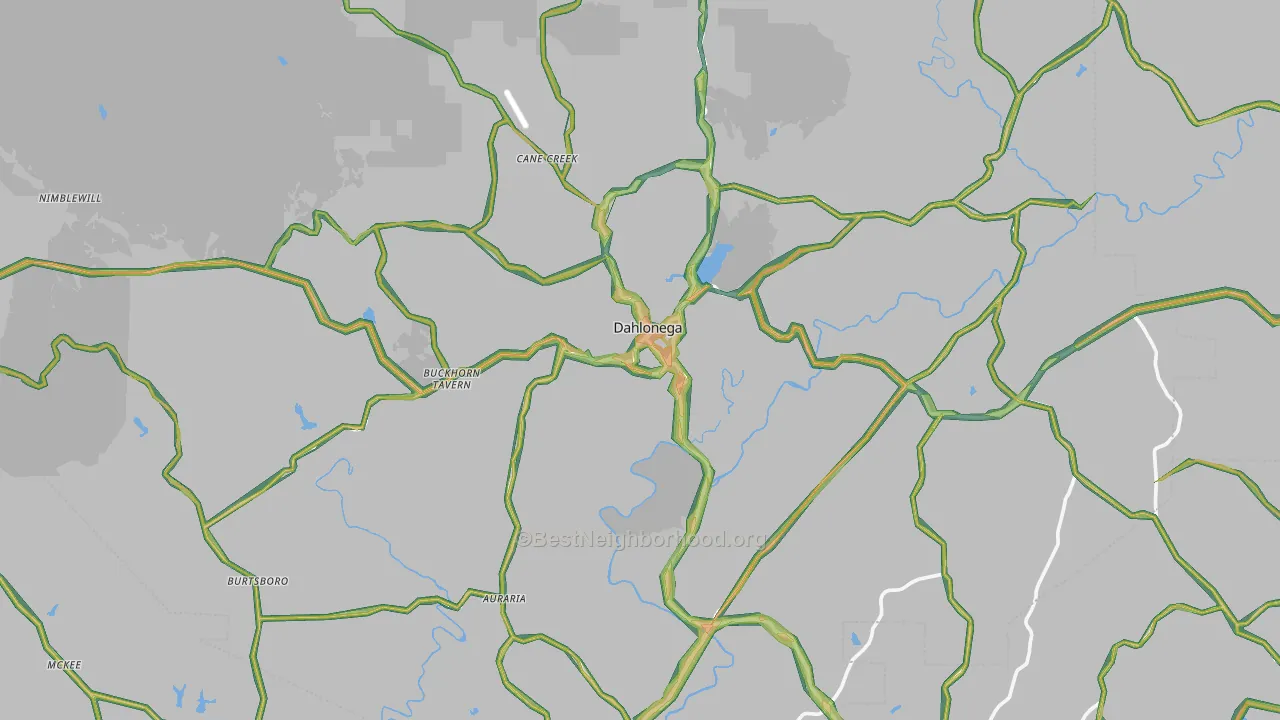 Dahlonega, GA Map of Noise Levels in Dahlonega